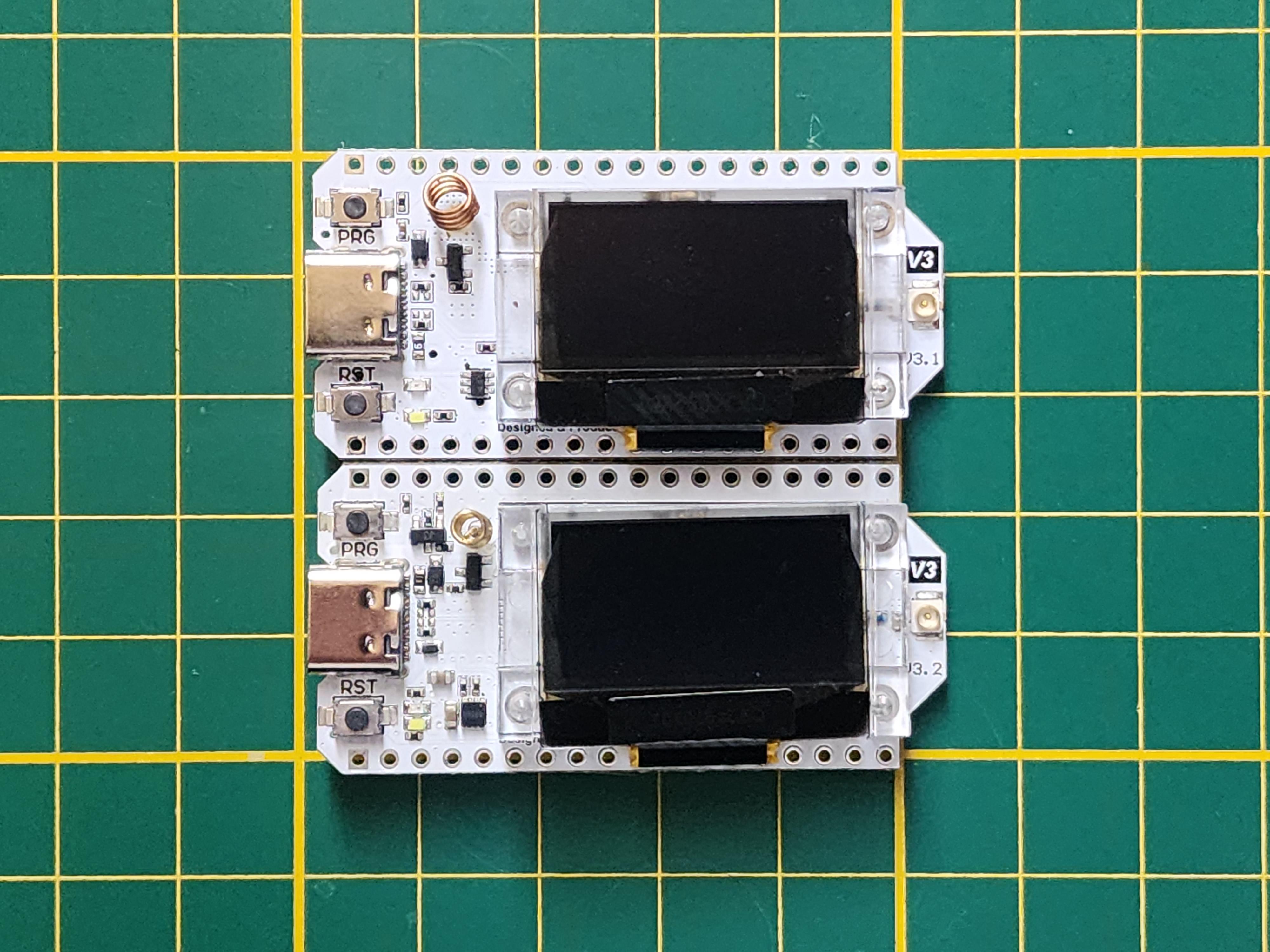 An image of 2 Heltec V3 Boards